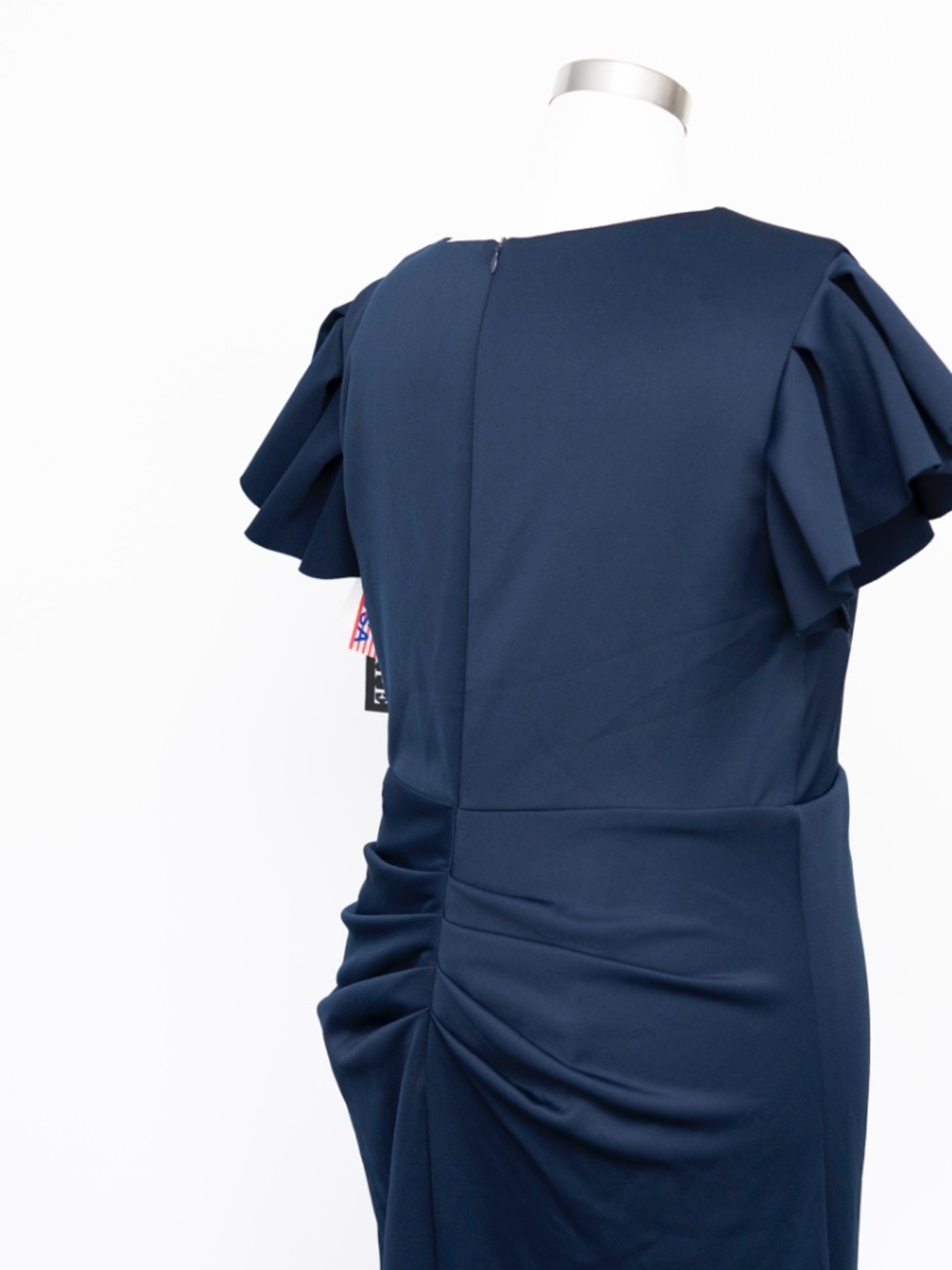 Xscape - Ruffle Sleeve Ruched Scuba Knit Gown - Picture 12 of 13